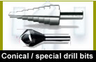 Conical / special drill bits